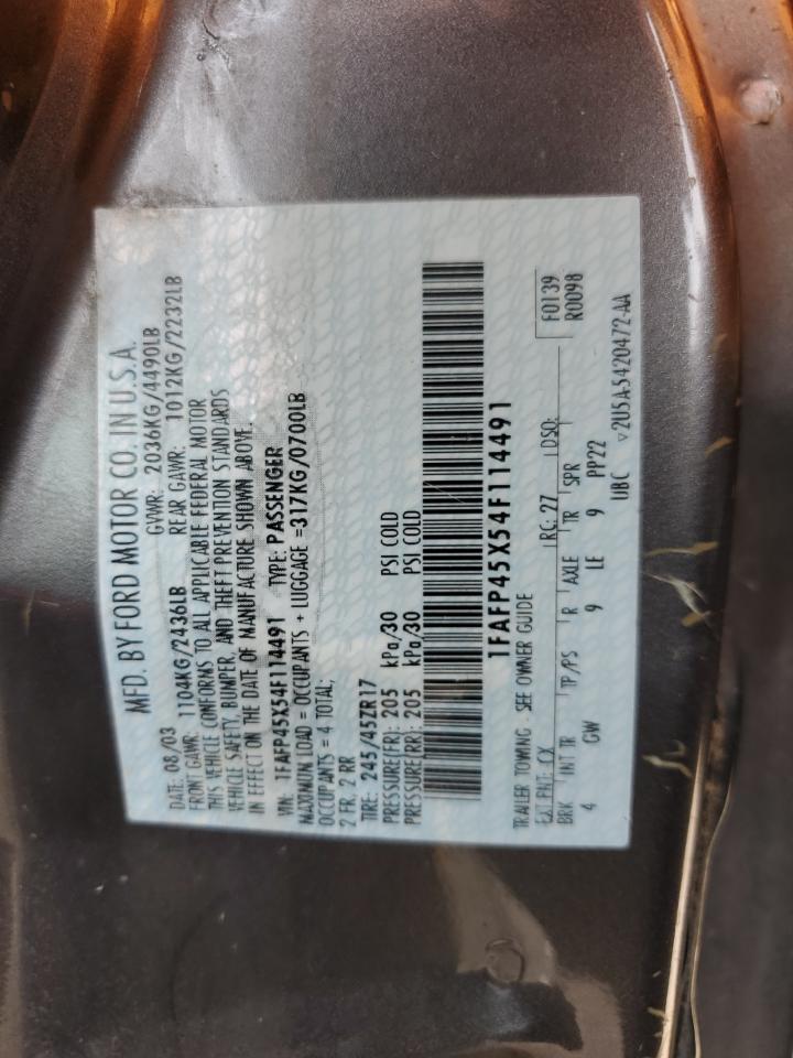 2004 Ford Mustang Gt VIN: 1FAFP45X54F114491 Lot: 80877465