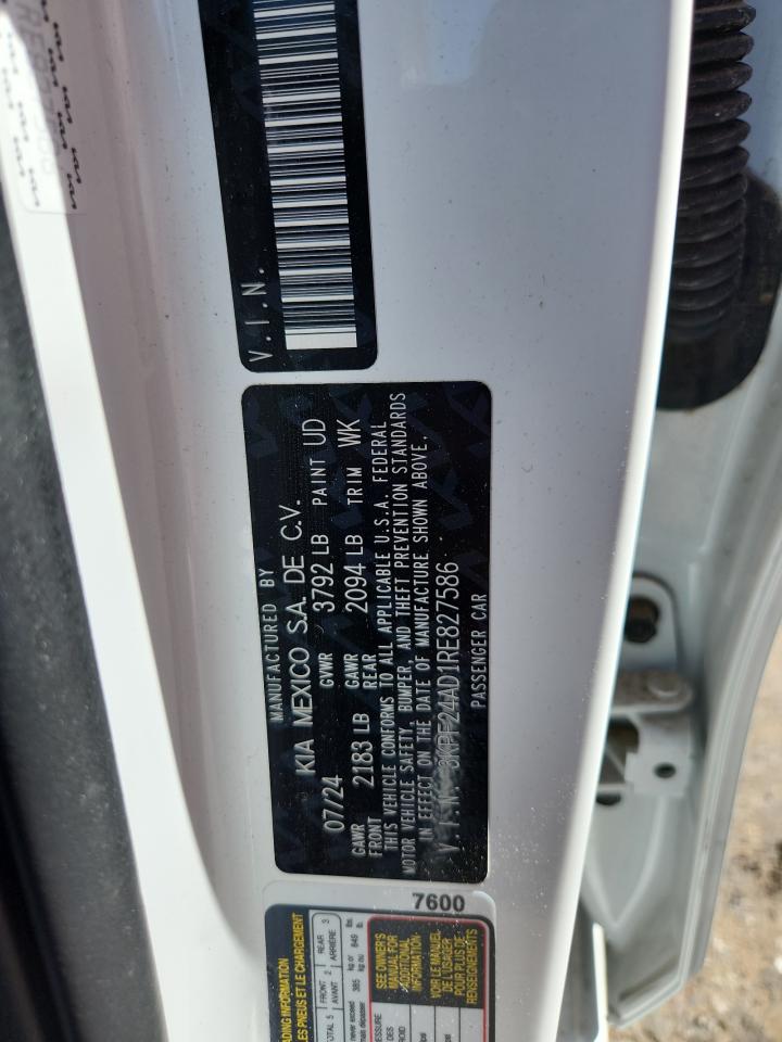 2024 Kia Forte Lx VIN: 3KPF24AD1RE827586 Lot: 84038705