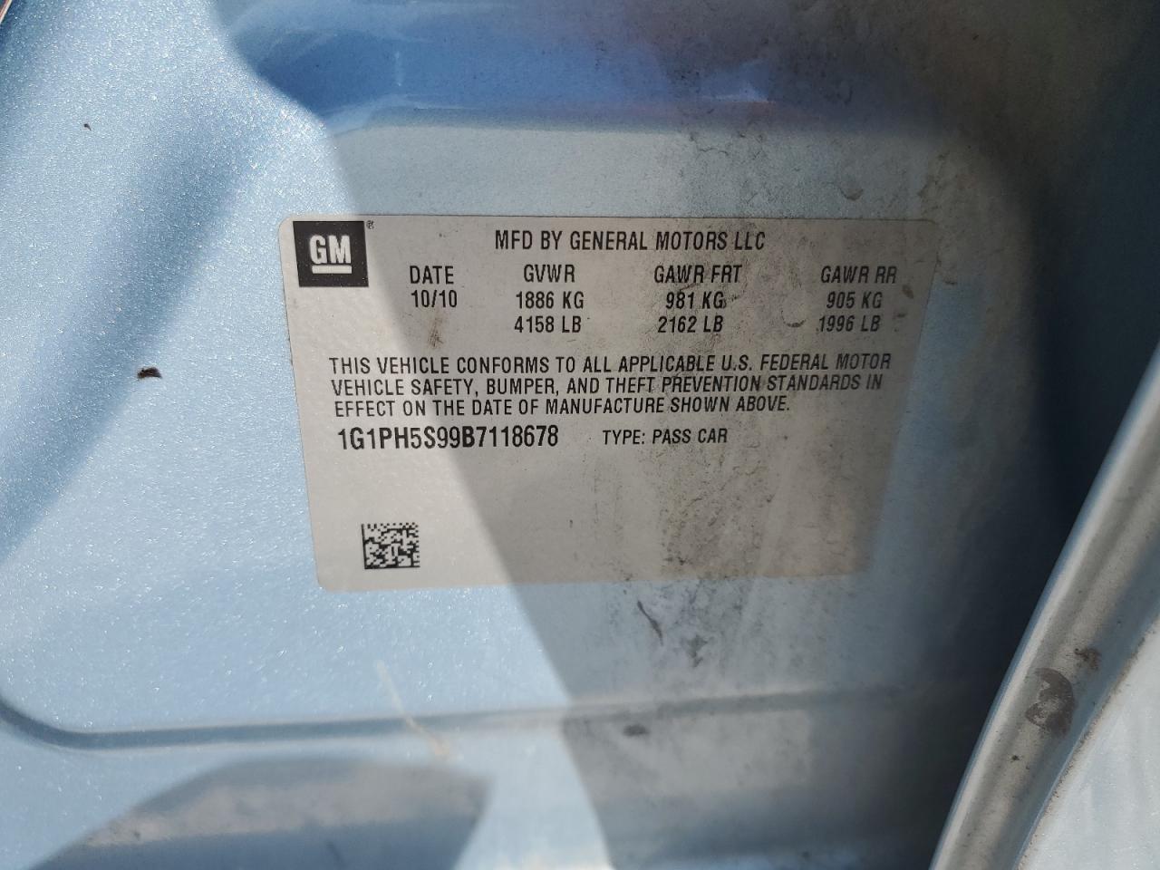 2011 Chevrolet Cruze Ltz VIN: 1G1PH5S99B7118678 Lot: 71957875