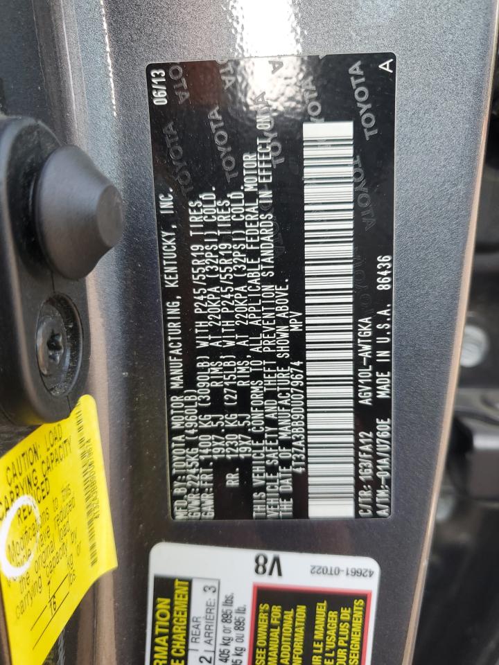 2013 Toyota Venza Le VIN: 4T3ZA3BB9DU079674 Lot: 71137485