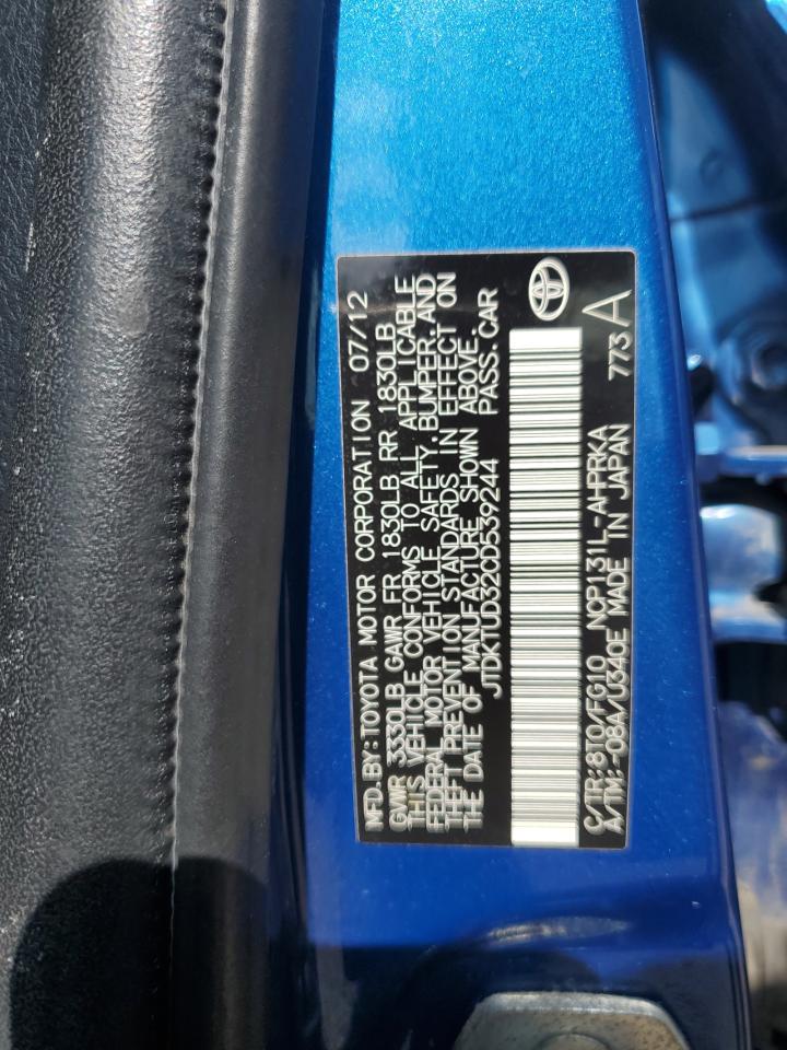 2012 Toyota Yaris VIN: JTDKTUD32CD539244 Lot: 80782105