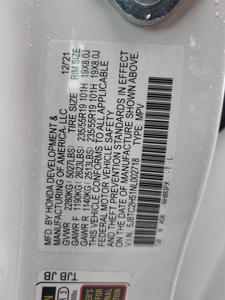 2022 Acura Rdx Technology VIN: 5J8TC2H51NL002718 Lot: 80086535