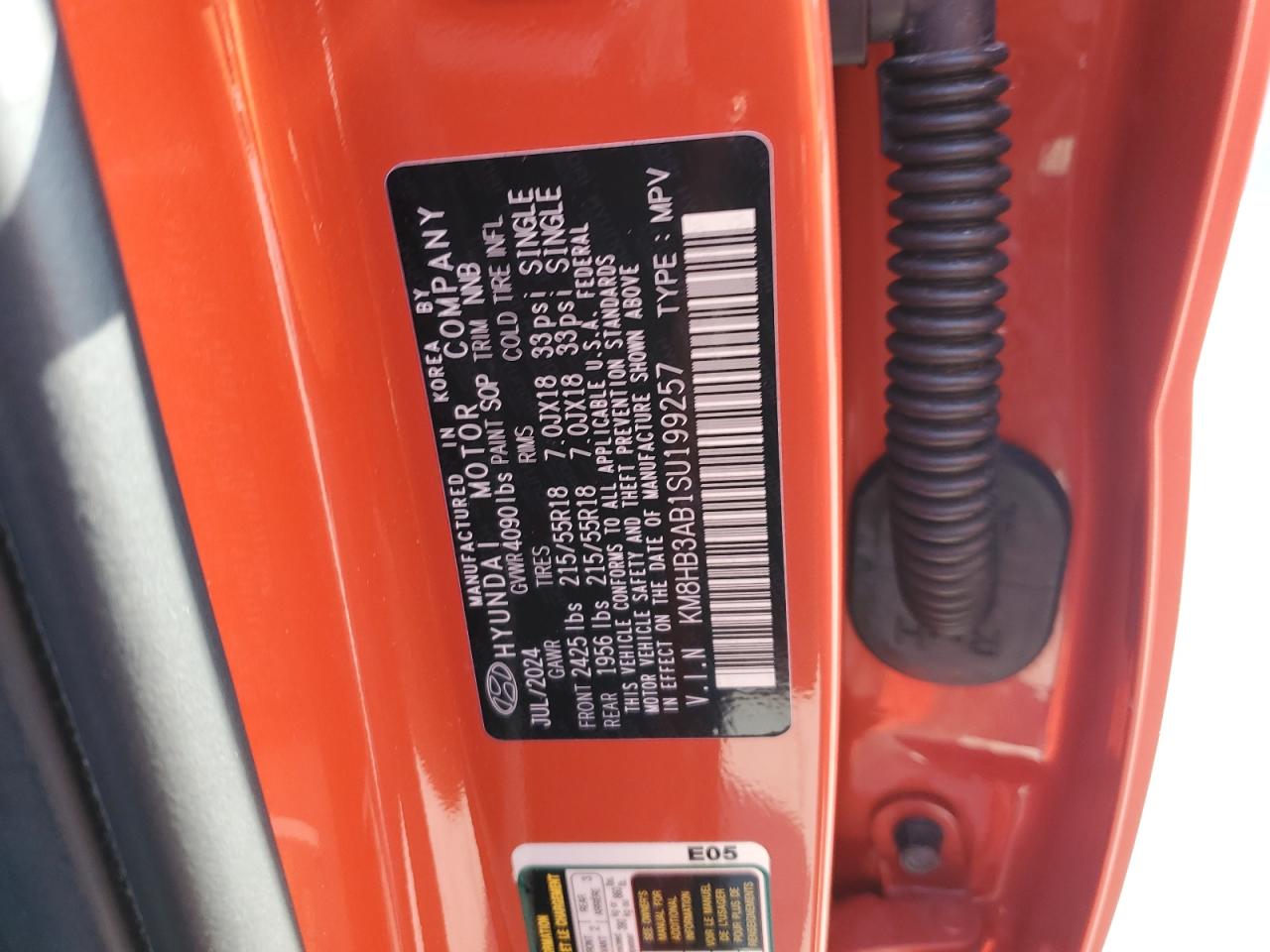 2025 Hyundai Kona Sel VIN: KM8HB3AB1SU199257 Lot: 80752915