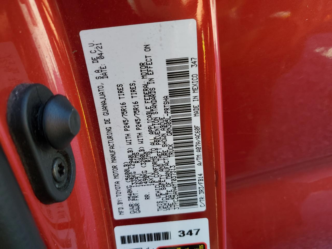 2021 Toyota Tacoma Double Cab VIN: 3TYCZ5AN4MT037313 Lot: 81858055