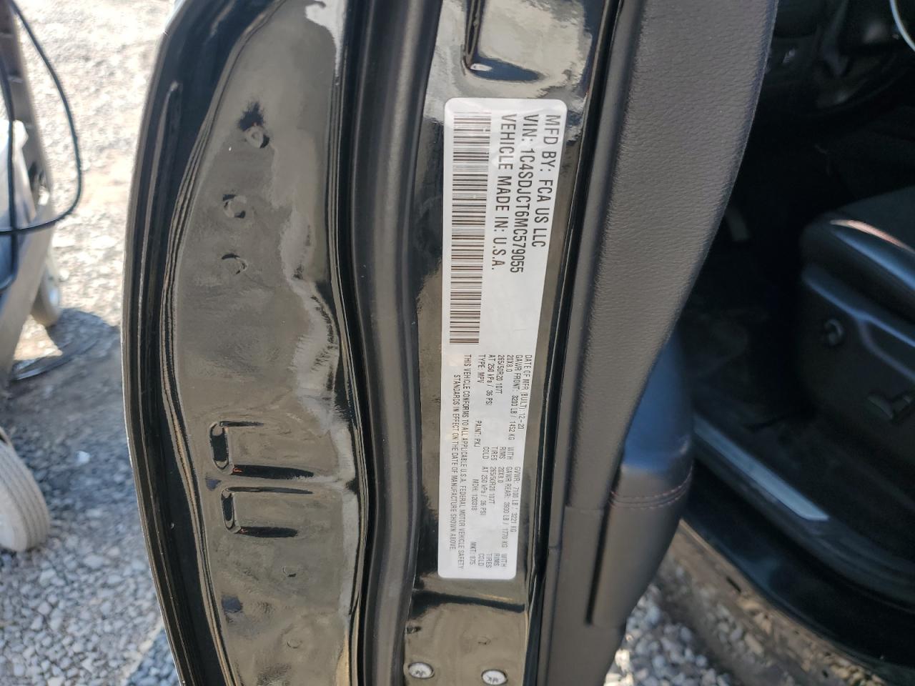 2021 Dodge Durango R/T VIN: 1C4SDJCT6MC579055 Lot: 80424515