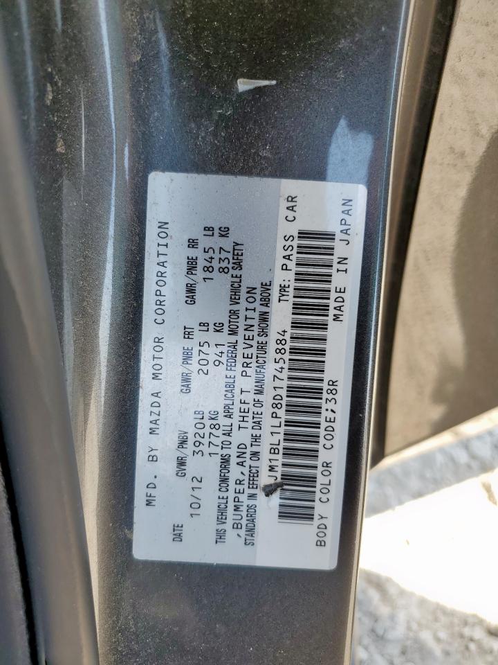 2013 Mazda 3 I VIN: JM1BL1LP8D1745884 Lot: 72026085