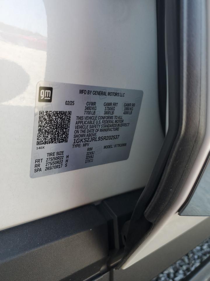 2025 GMC Yukon Xl Denali VIN: 1GKS2JRL9SR202537 Lot: 81673315