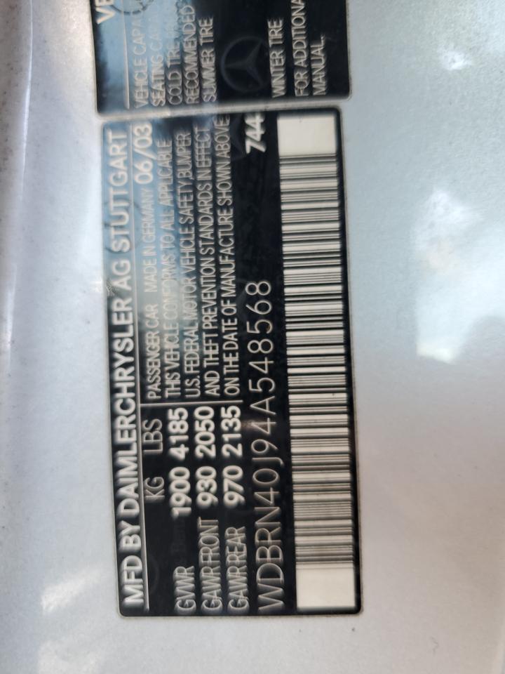 2004 Mercedes-Benz C 230K Sport Coupe VIN: WDBRN40J94A548568 Lot: 81482655