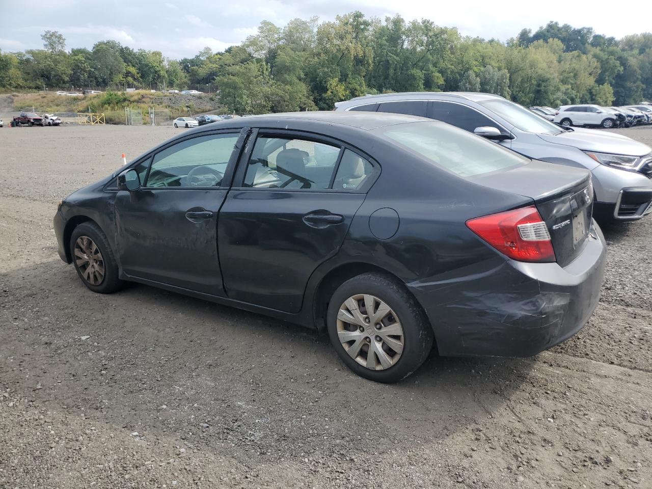 2012 Honda Civic Lx black sedan gasoline 2HGFB2F53CH594734 photo #3