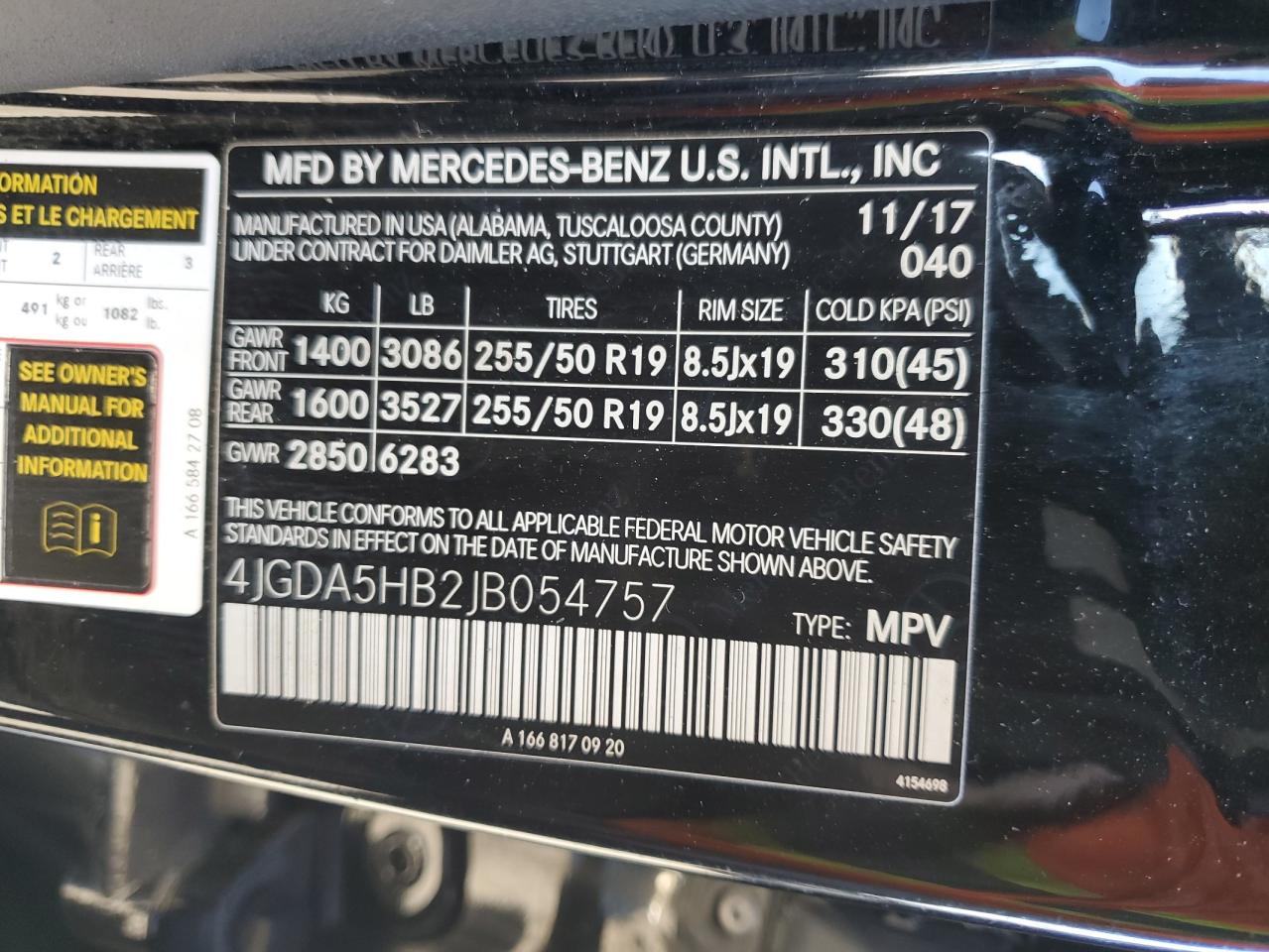 2018 Mercedes-Benz Gle 350 4Matic VIN: 4JGDA5HB2JB054757 Lot: 80847325