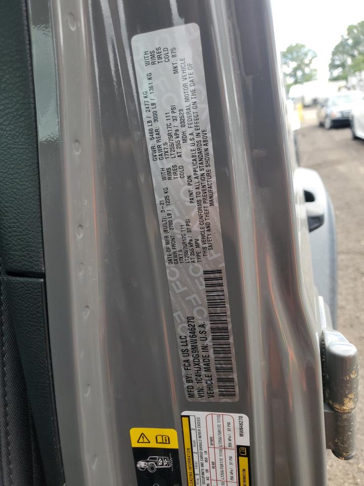 2021 Jeep Wrangler Unlimited Sport VIN: 1C4HJXDG9MW646270 Lot: 71705995