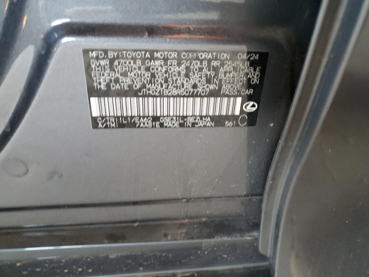 2024 Lexus Is 350 F Sport Design VIN: JTHGZ1B28R5077707 Lot: 84012715