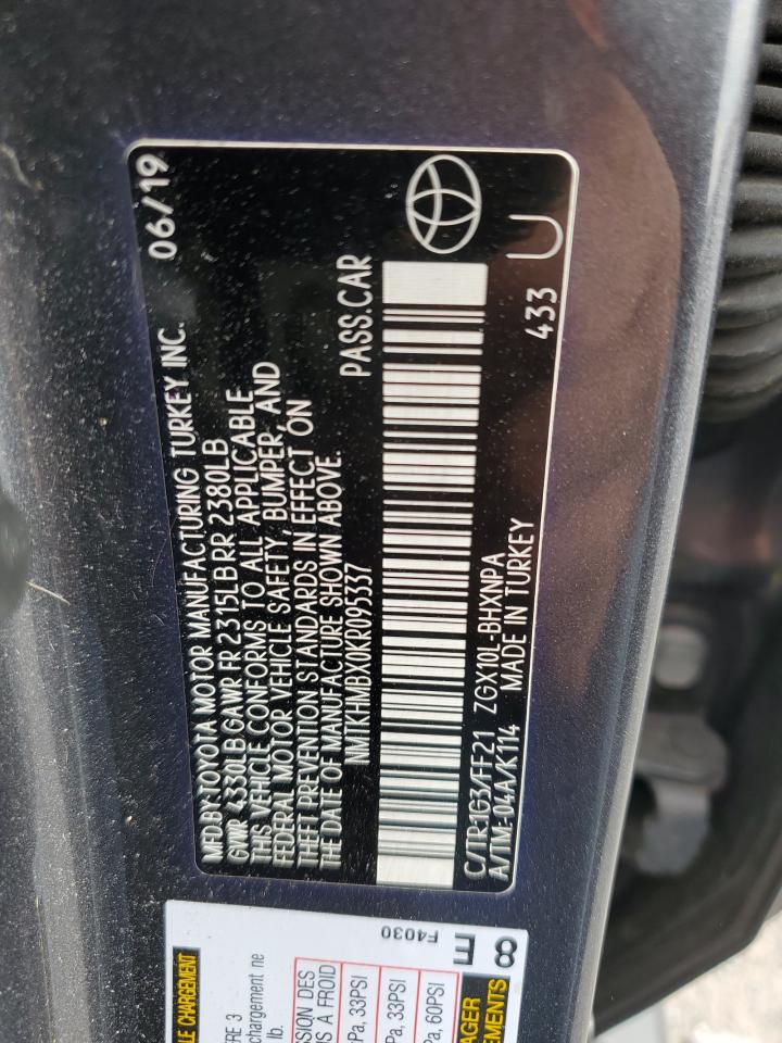 2019 Toyota C-Hr Xle VIN: NMTKHMBX0KR095337 Lot: 84746095