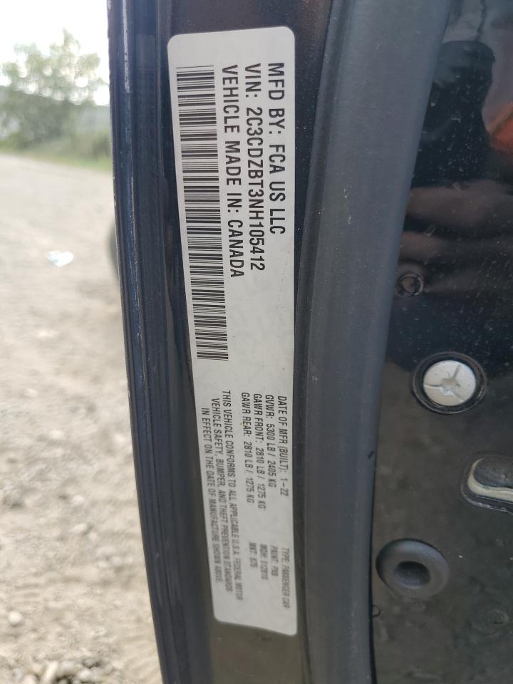 2022 Dodge Challenger R/T VIN: 2C3CDZBT3NH105412 Lot: 80130955