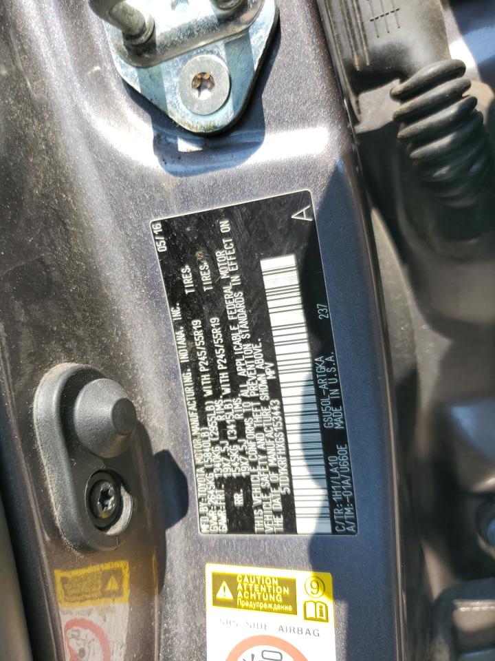 2016 Toyota Highlander Limited VIN: 5TDYKRFHXGS153443 Lot: 72089965