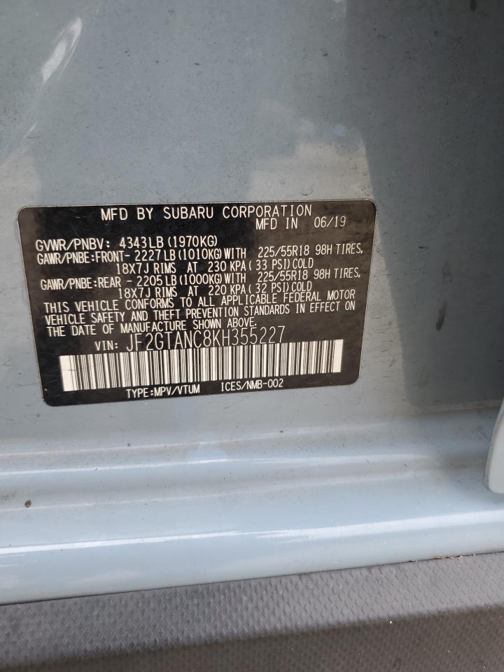 2019 Subaru Crosstrek Limited VIN: JF2GTANC8KH355227 Lot: 81792815