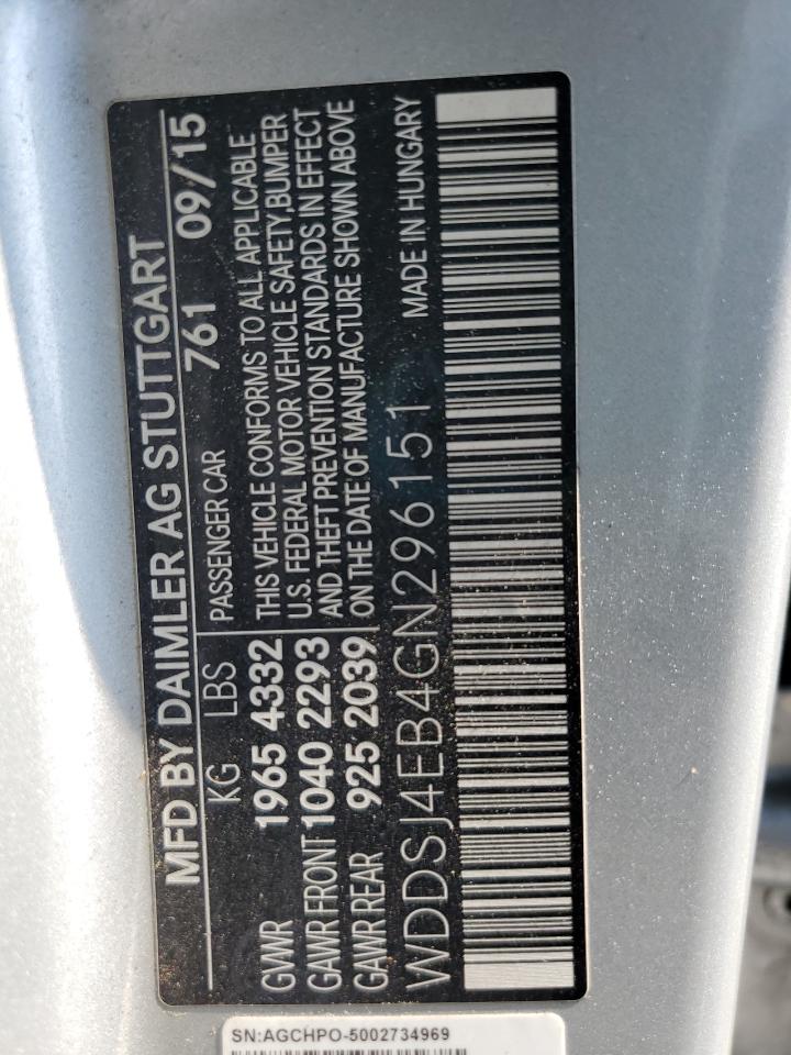2016 Mercedes-Benz Cla 250 VIN: WDDSJ4EB4GN296151 Lot: 81209485