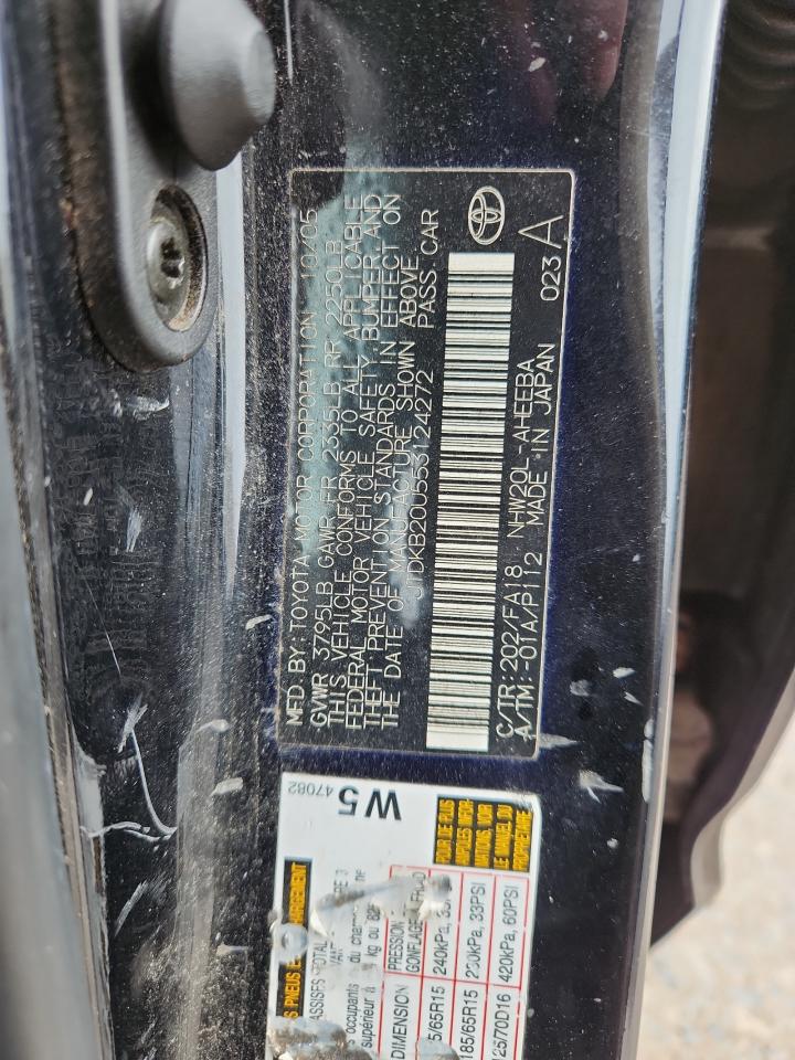 2005 Toyota Prius VIN: JTDKB20U553124272 Lot: 82083085