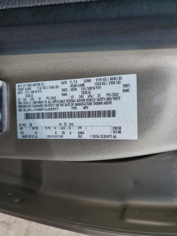 2015 Lincoln Mkc VIN: 5LMCJ1A98FUJ25917 Lot: 71446695