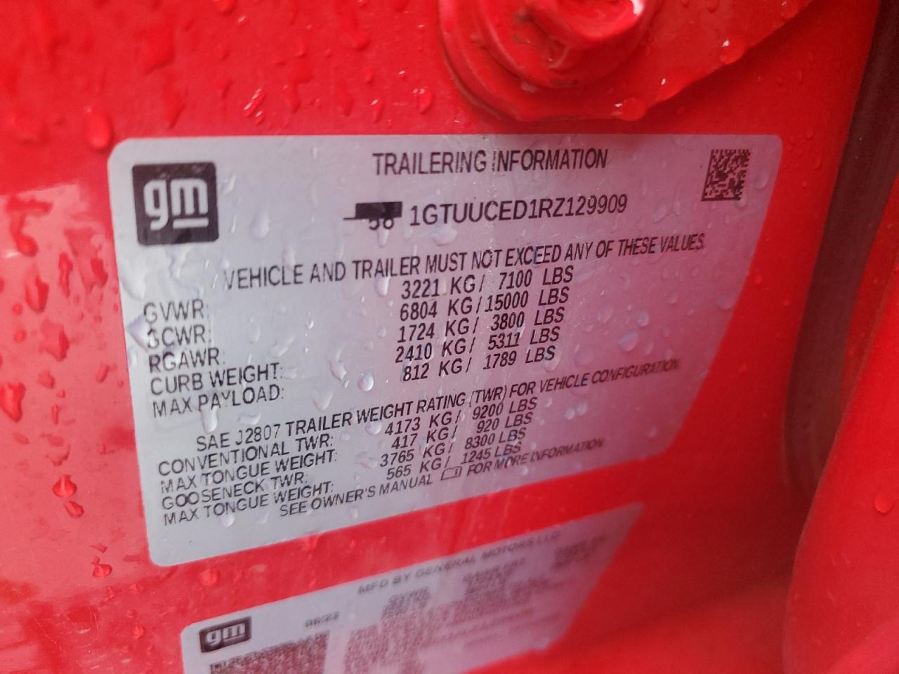 2024 GMC Sierra K1500 Elevation VIN: 1GTUUCED1RZ129909 Lot: 82112795