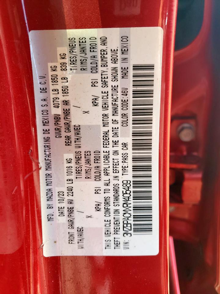 2024 Mazda 3 Preferred VIN: 3MZBPACMXRM405489 Lot: 71725495