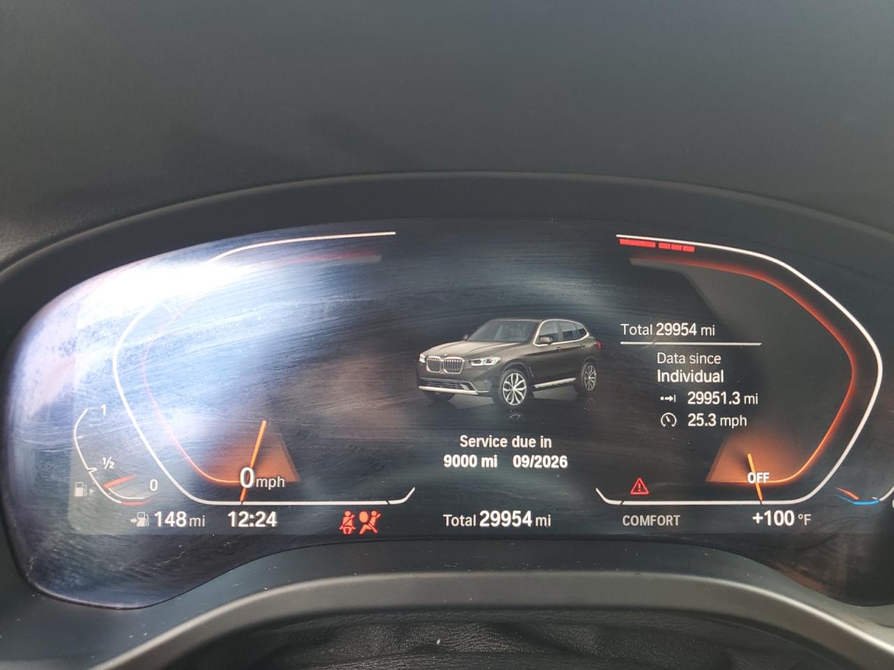 2024 BMW X3 Sdrive30I VIN: 5UX43DP02R9W73305 Lot: 85331505