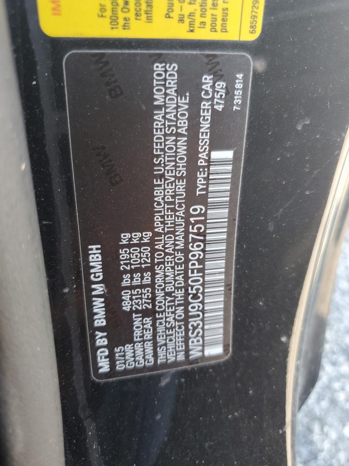2015 BMW M4 VIN: WBS3U9C50FP967519 Lot: 71220855