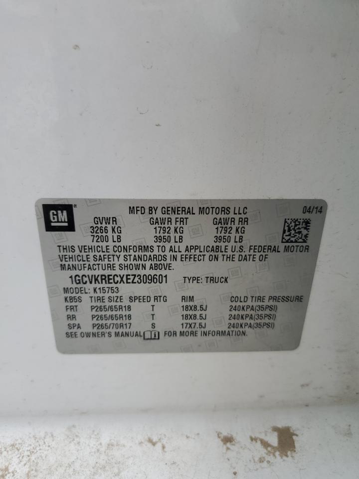 2014 Chevrolet Silverado K1500 Lt VIN: 1GCVKRECXEZ309601 Lot: 80875805