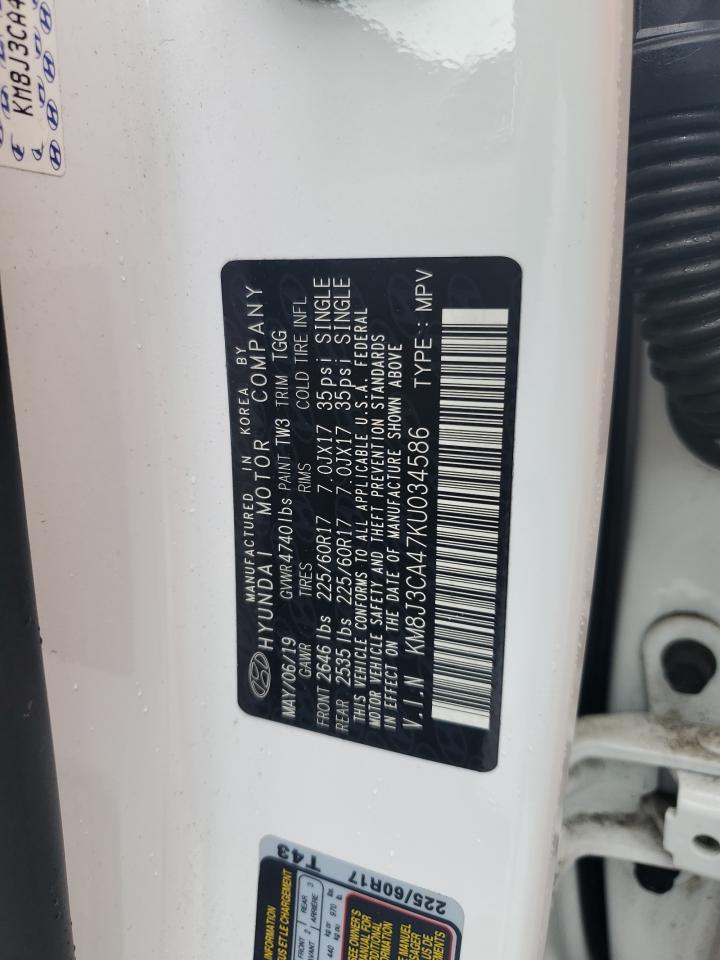 2019 Hyundai Tucson Limited VIN: KM8J3CA47KU034586 Lot: 81860715