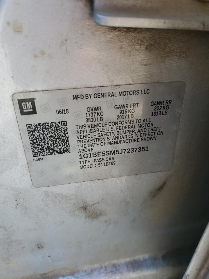 2018 Chevrolet Cruze Lt VIN: 1G1BE5SM5J7237351 Lot: 84643075