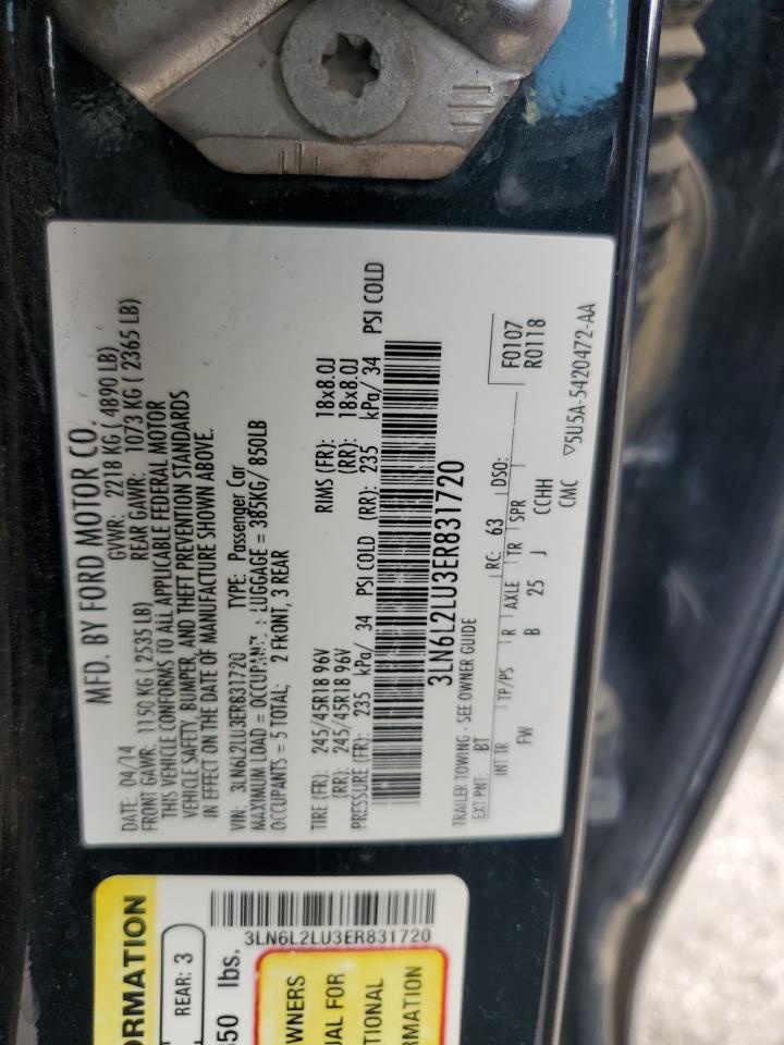 2014 Lincoln Mkz Hybrid VIN: 3LN6L2LU3ER831720 Lot: 84018295