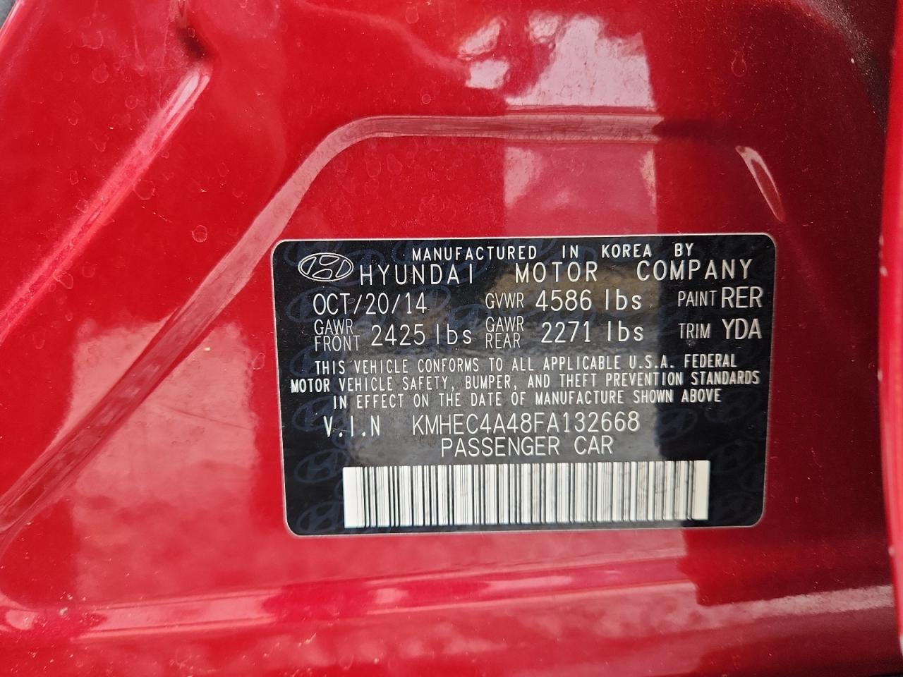 2015 Hyundai Sonata Hybrid VIN: KMHEC4A48FA132668 Lot: 83780195