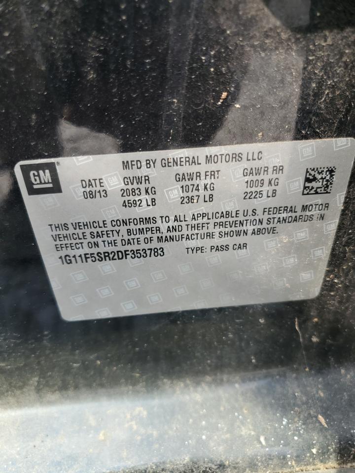 2013 Chevrolet Malibu 2Lt VIN: 1G11F5SR2DF353783 Lot: 80854695