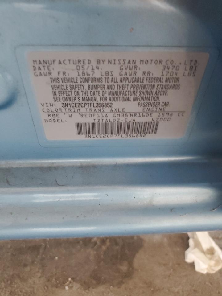 2015 Nissan Versa Note S VIN: 3N1CE2CP7FL356852 Lot: 70531085
