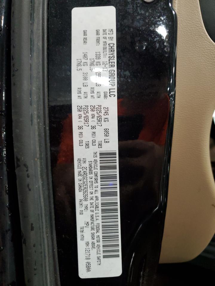 2014 Dodge Grand Caravan Sxt VIN: 2C4RDGCG2ER262600 Lot: 84062855