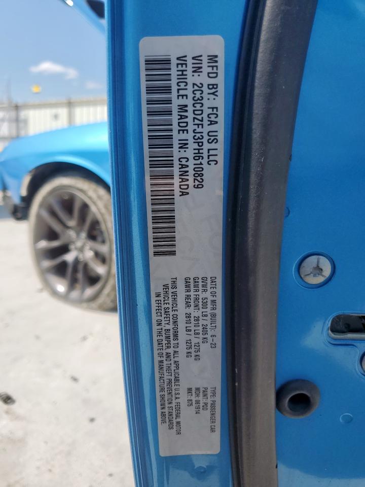 2023 Dodge Challenger R/T Scat Pack VIN: 2C3CDZFJ3PH610829 Lot: 80544175