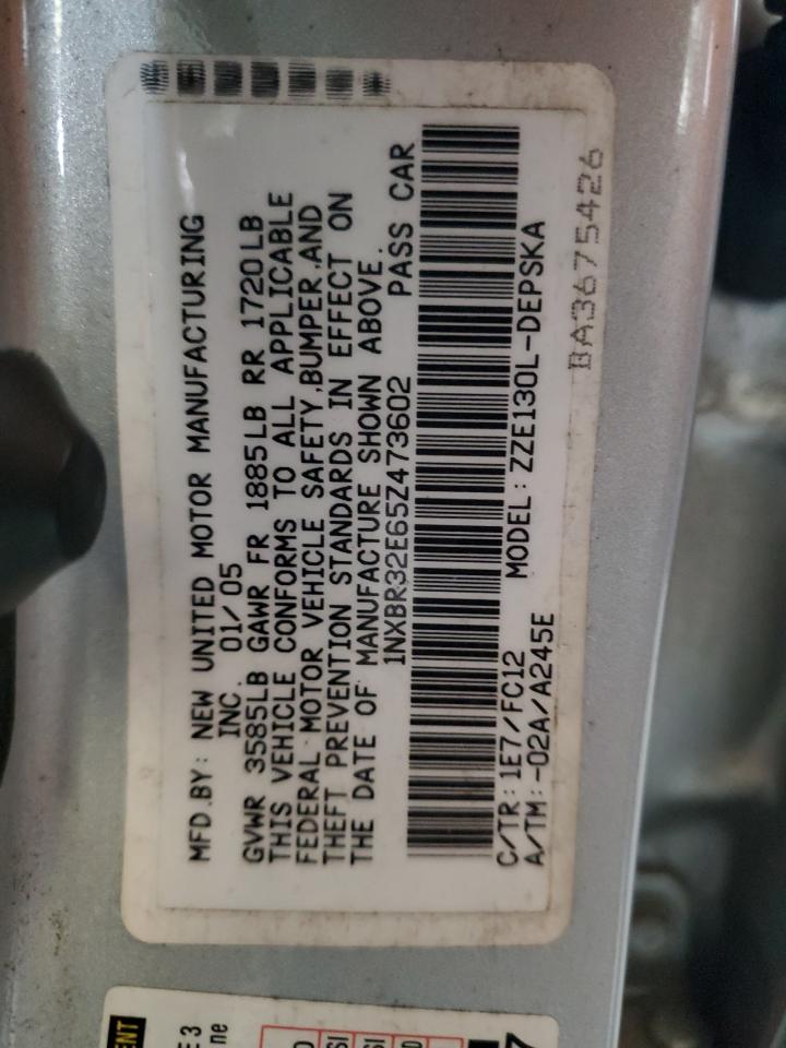 2005 Toyota Corolla Ce VIN: 1NXBR32E65Z473602 Lot: 80212205