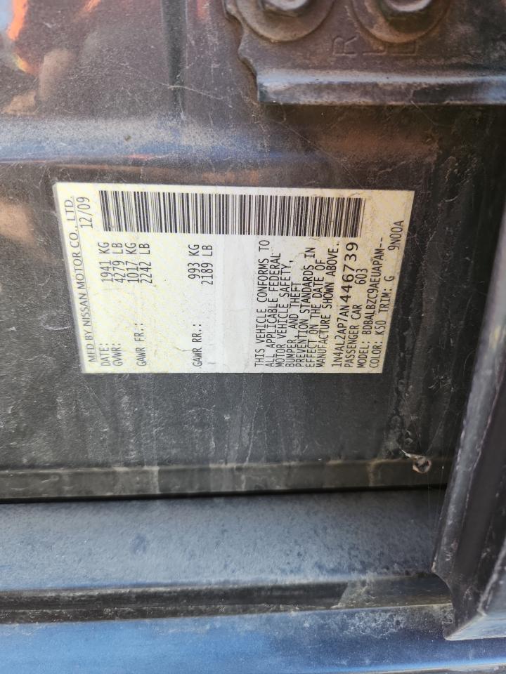2010 Nissan Altima Base VIN: 1N4AL2AP7AN446739 Lot: 80104765
