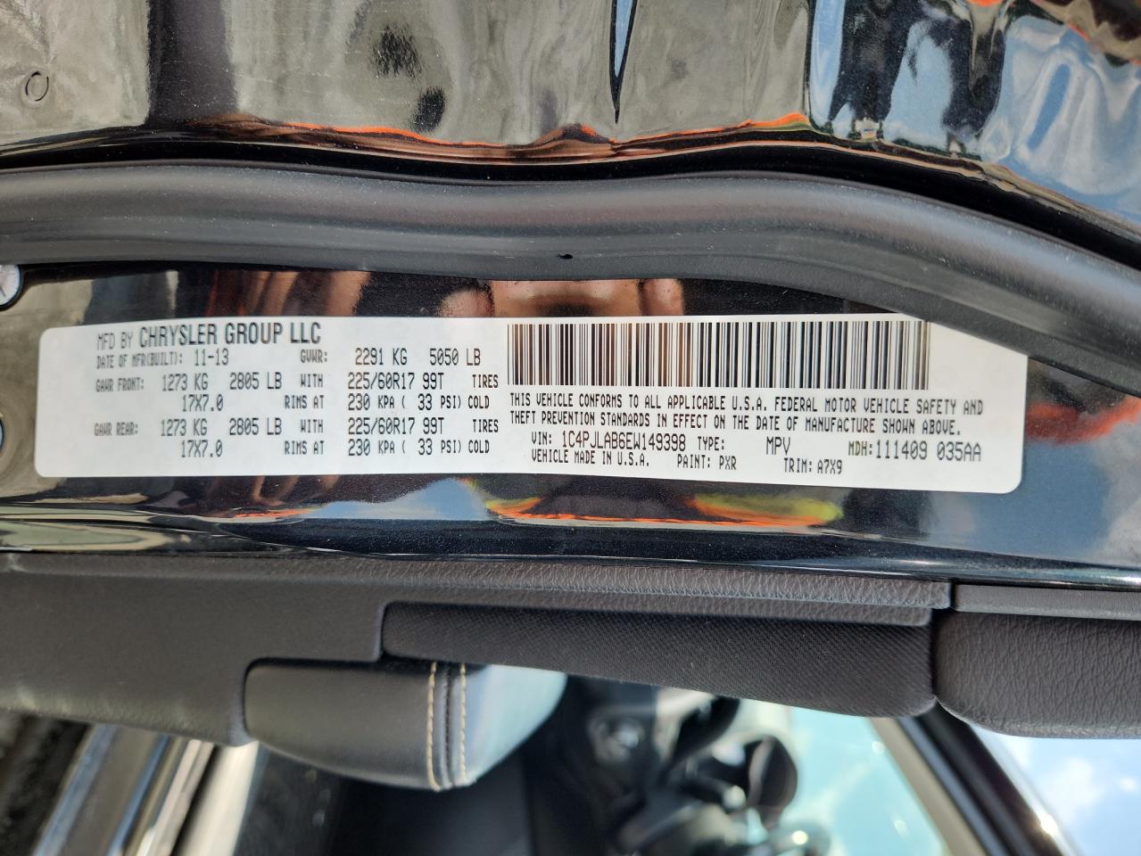 2014 Jeep Cherokee Sport VIN: 1C4PJLAB6EW149398 Lot: 71790095