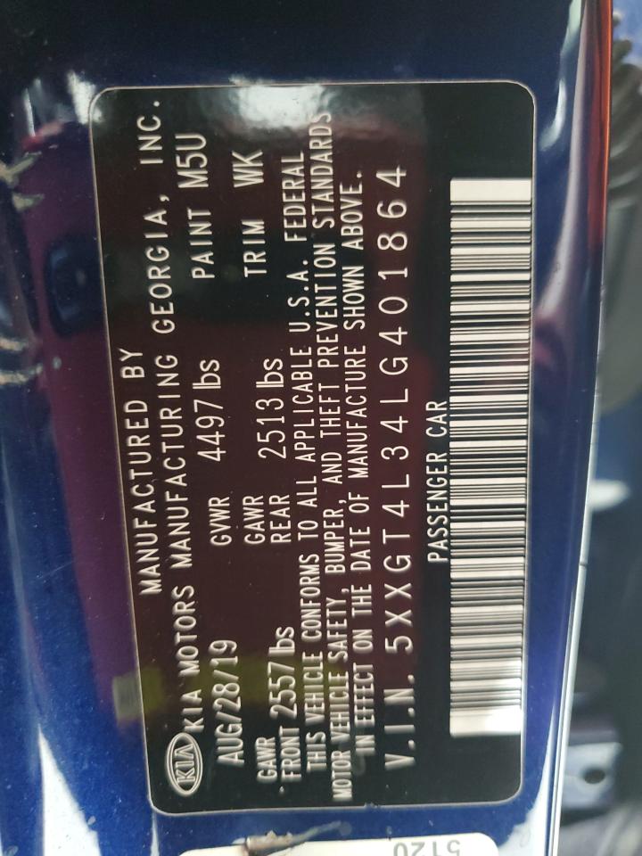 2020 Kia Optima Lx VIN: 5XXGT4L34LG401864 Lot: 80797835