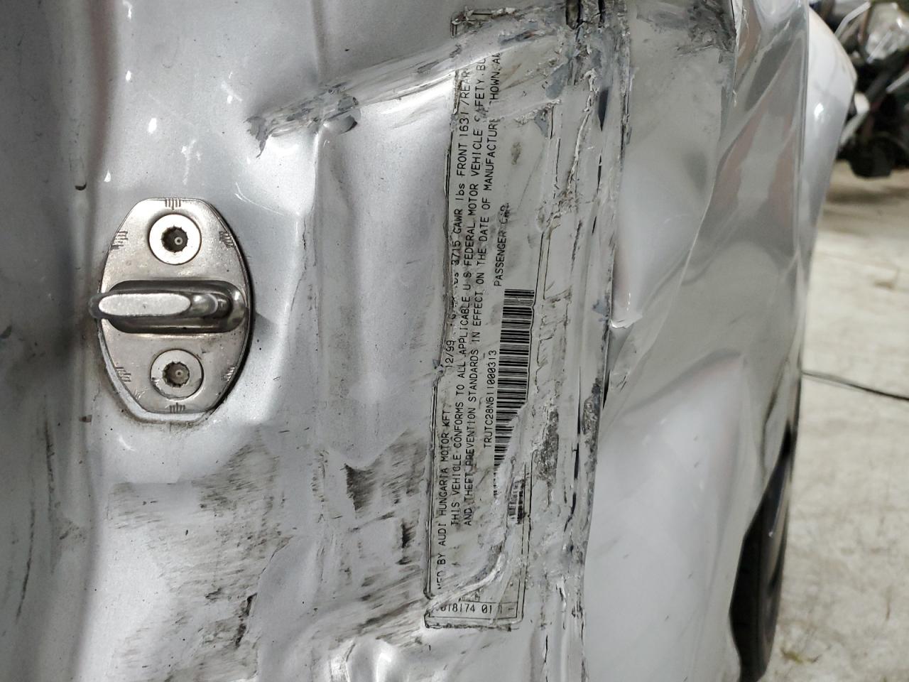 2001 Audi Tt VIN: TRUTC28N611000313 Lot: 71402535