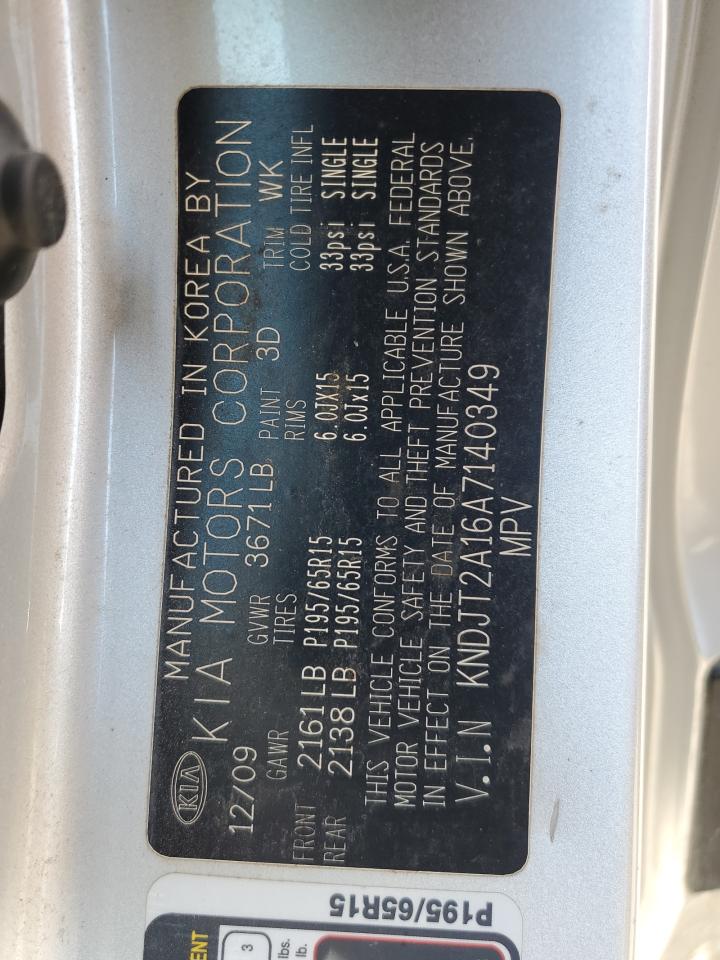 2010 Kia Soul VIN: KNDJT2A16A7140349 Lot: 81614155