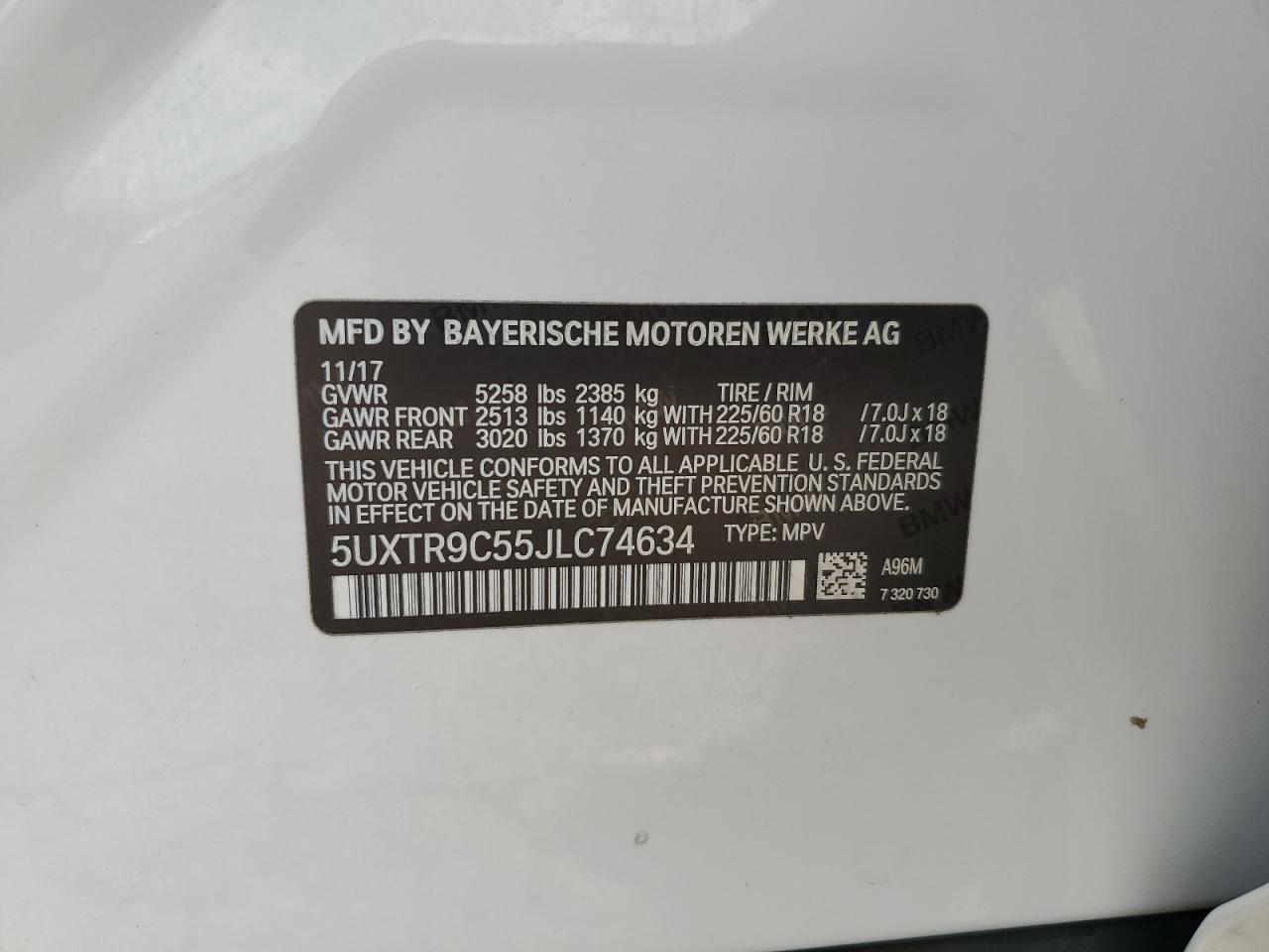 2018 BMW X3 xDrive30I VIN: 5UXTR9C55JLC74634 Lot: 81882975