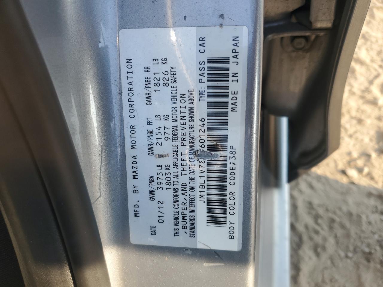 2012 Mazda 3 I VIN: JM1BL1V78C1601246 Lot: 80979555