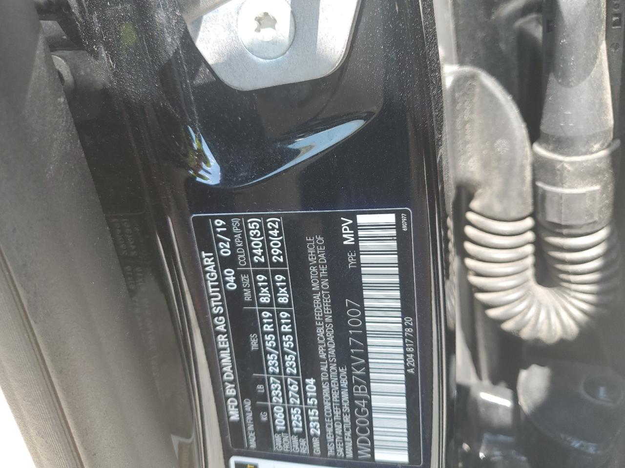 2019 Mercedes-Benz Glc 300 VIN: WDC0G4JB7KV171007 Lot: 71668235