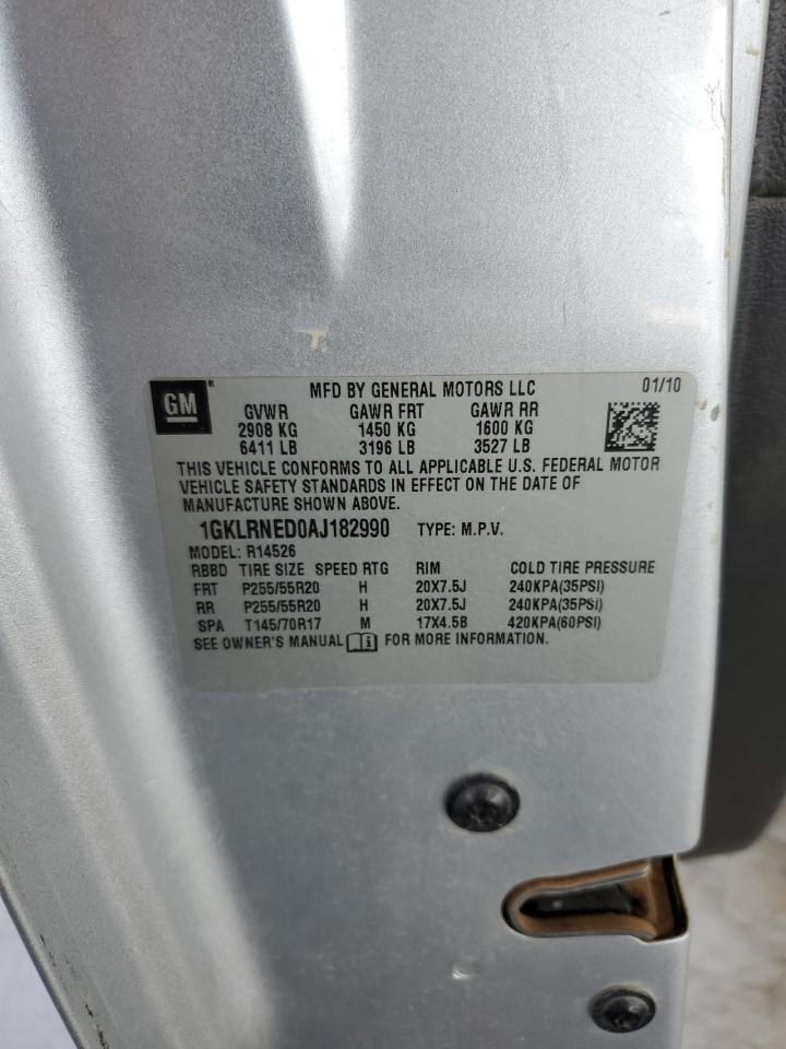 2010 GMC Acadia Slt-2 VIN: 1GKLRNED0AJ182990 Lot: 80647035