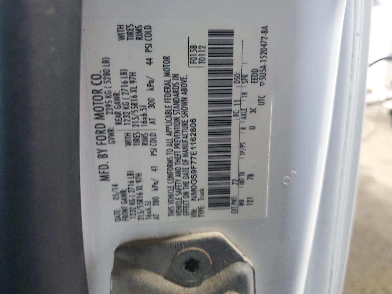 2014 Ford Transit Connect Xlt VIN: NM0GS9F77E1162806 Lot: 69656015