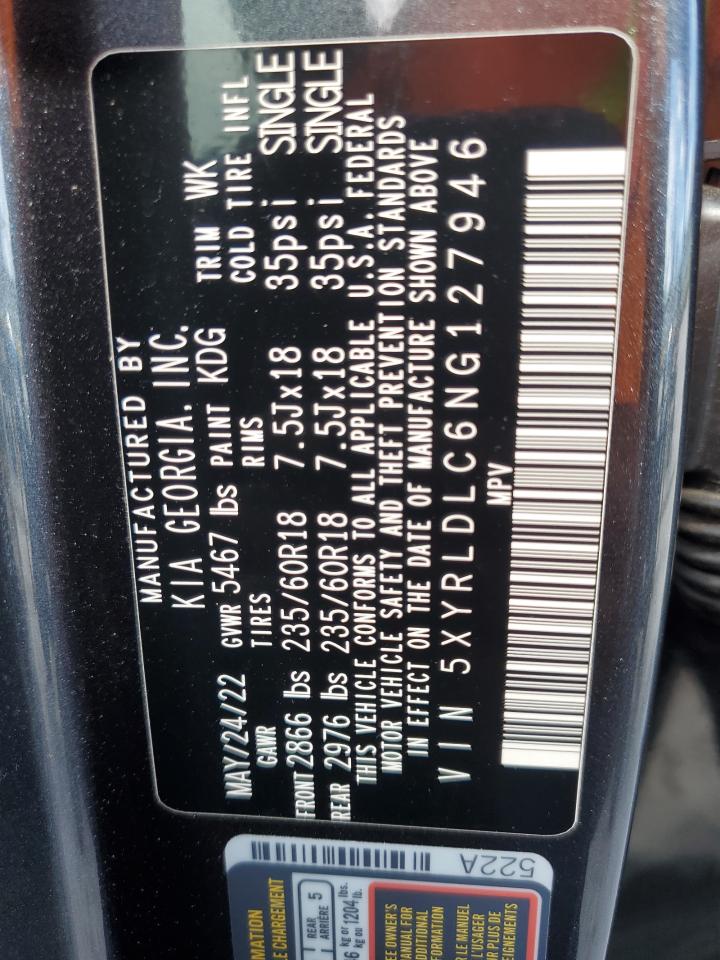 2022 Kia Sorento S VIN: 5XYRLDLC6NG127946 Lot: 81802455