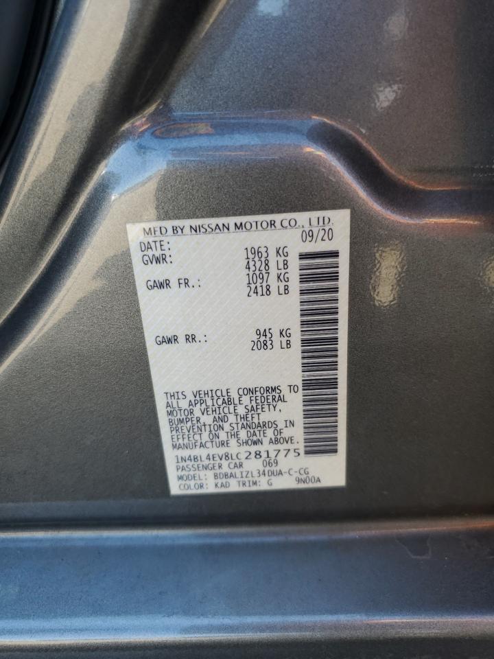 2020 Nissan Altima Sl VIN: 1N4BL4EV8LC281775 Lot: 80682025