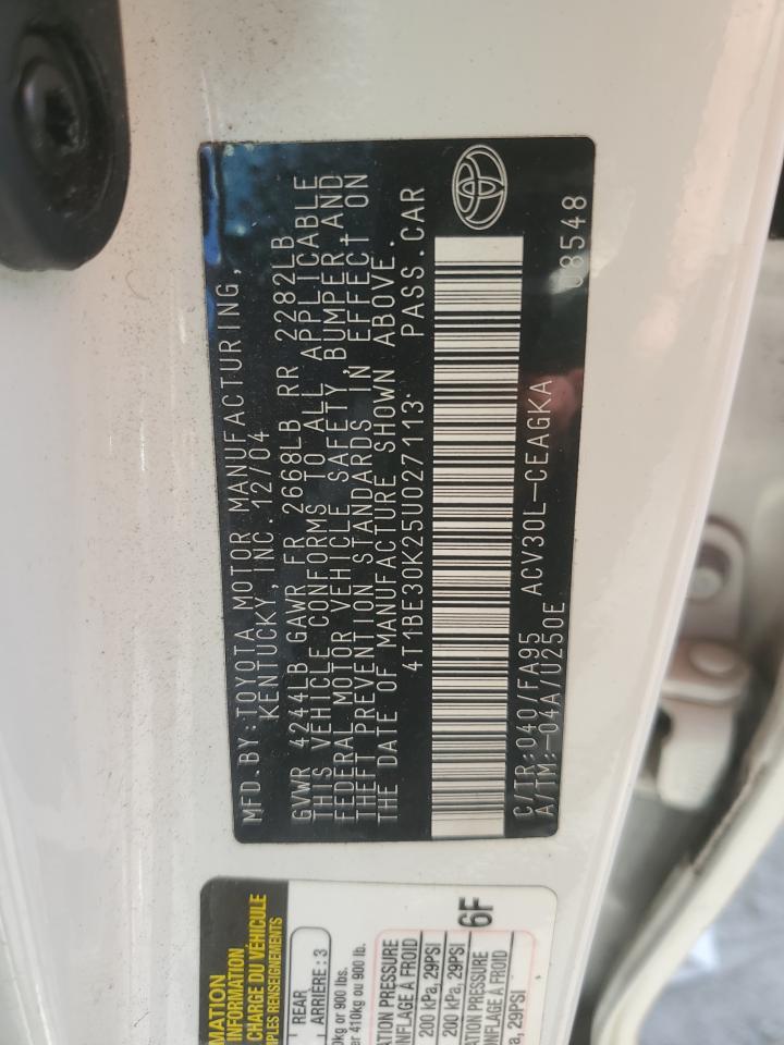 2005 Toyota Camry Le VIN: 4T1BE30K25U027113 Lot: 84289645